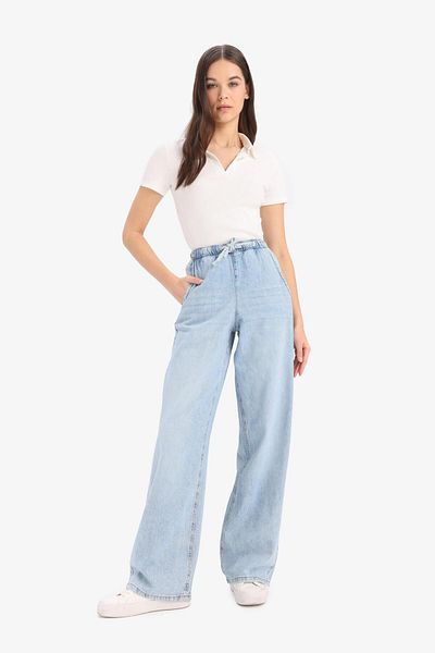 DeFacto High Waist Wide Leg Long Soft Jean Pants E1703Ax25Sm