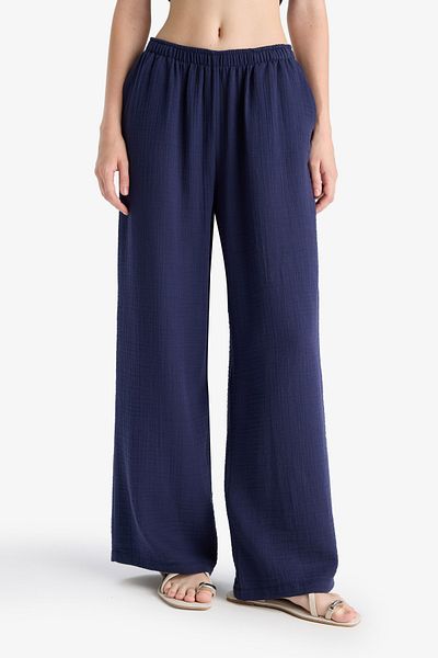 DeFacto Coool Wide Leg Normal Waist Muslin Trousers F5834Ax25Hs