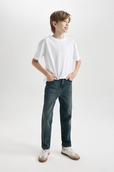 DeFacto Boy's Straight Leg Pocketed Jean Trousers - C7237A824Cw