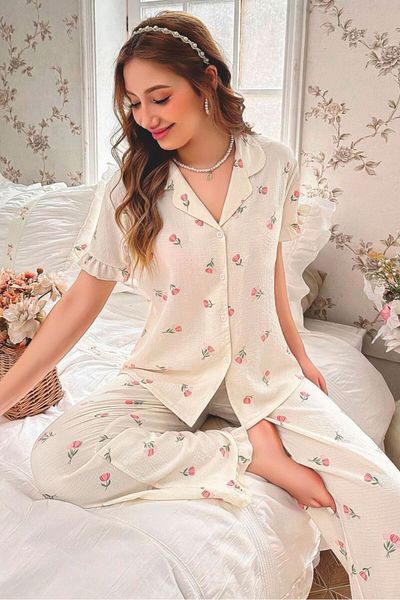 ELİTOL BURLAP BUTTONED PYJAMA SET