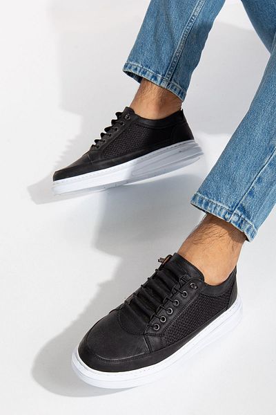 MY GROSS SHOES Pantofi sport negri pentru bărbați, flexibili, confortabili, cu talpă ortopedică garantată