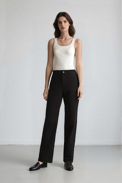 DeFacto Cool Straight Fit Gabardine Trousers High Waist E4346Ax25Sp