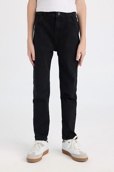 DeFacto Boy's Slim Fit Slim Fit Straight Leg Pocket Black Jeans Trousers C3683A824Au