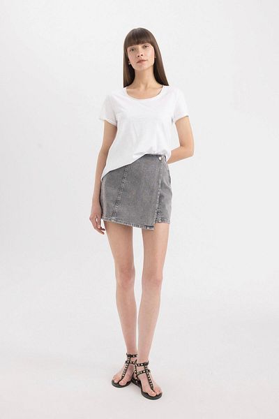 DeFacto Ψηλόμεση Mini Jean Φούστα - C0695AX24SM