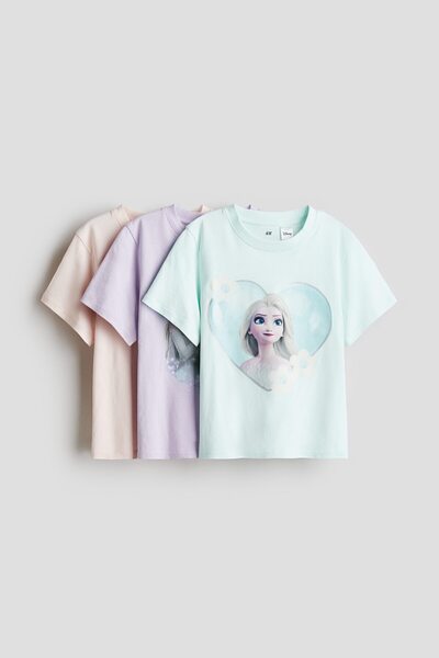 H&M 3’lü Baskılı Jarse Üst