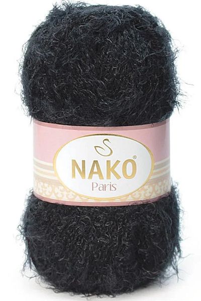 NAKO Paris Soft Fur Hand Knitting Twine 217 Μαύρο