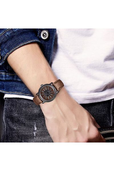Medeyatech Men's Gift Set Overfly Chronograph Watch and Leather Bracelet