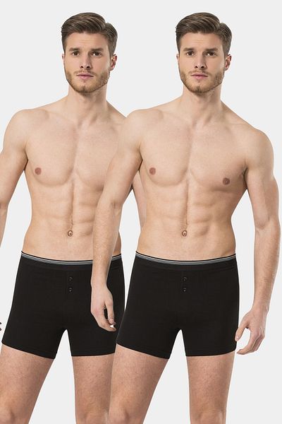 TÜREN Ανδρικό μπόξερ με κουμπιά Lycra 2 Συσκευασία