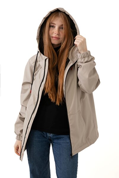 freemen Sports Women's Stone Lined Windbreaker Waterproof Hooded Raincoat with Pockets