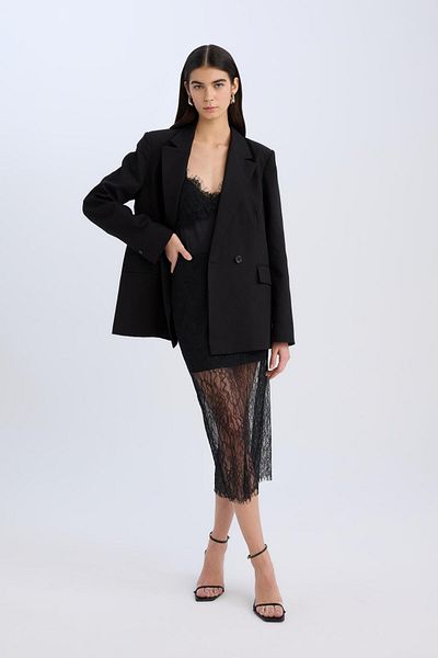 DeFacto Fusta midi din dantelă căptușită Slim Fit E0465AX24AU