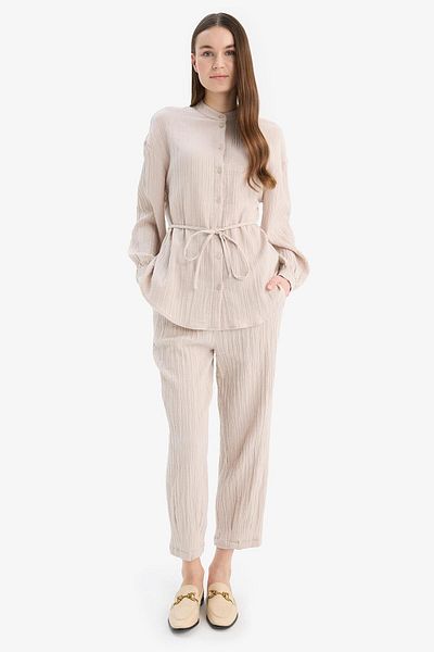 DeFacto Basic ίσιο παντελόνι Muslin Harem με τσέπες E5359AX25SP