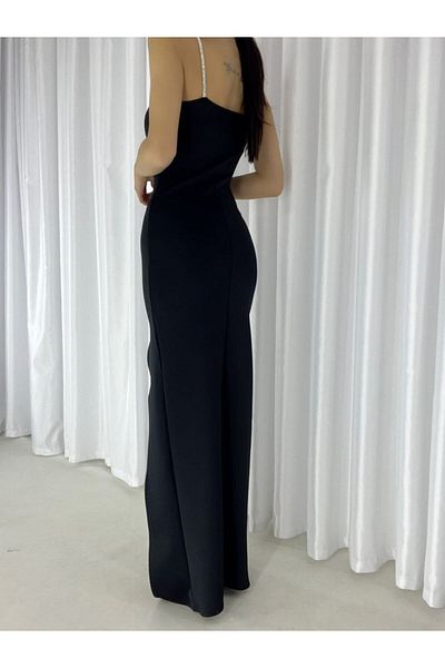 NİZ BUTİK Stone Strap Evening Dress Evening Dress