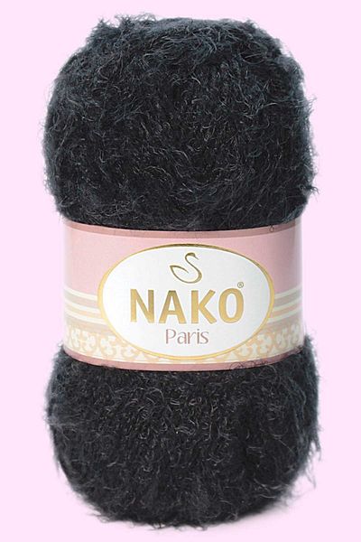 NAKO Paris Soft Fur Hand Knitting Twine 217 Μαύρο
