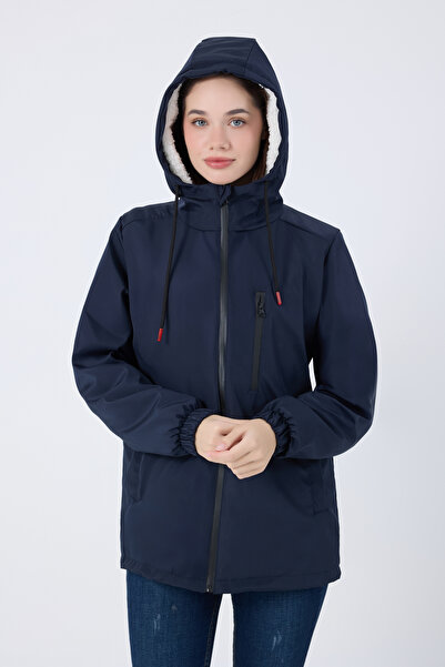 freemen Спортивний жіночий темно-синій куртка з капюшоном, водонепроникна та вітрозахисна
