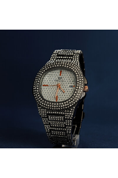 Goldpower Unisex Luxury Metal Jewelled Cord Calendar Wristwatch