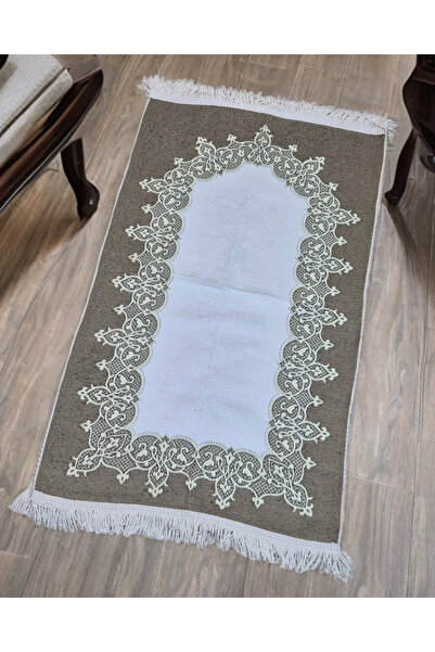 TABASAFE Double Chenille Patterned Fringed Prayer Rug