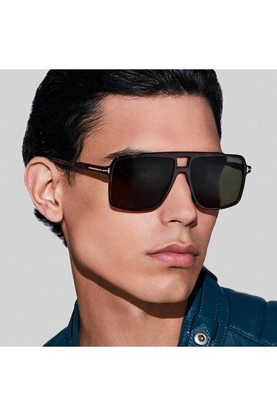 Tom Ford Unisex Sunglasses Kemp Tf1177 53N 59-15, Brown Acetate Frame, Green Lens