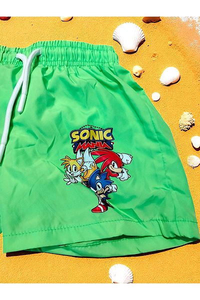 MİLAYS LİFE HOME COLLECTİON MILAYS KIDS - Sonic Printed, Ag Mesh Lace Up Shorts