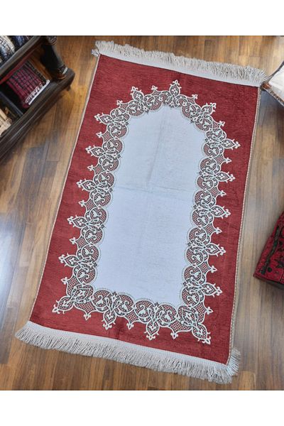 TABASAFE Covor de rugăciune cu franjuri cu model dublu chenille