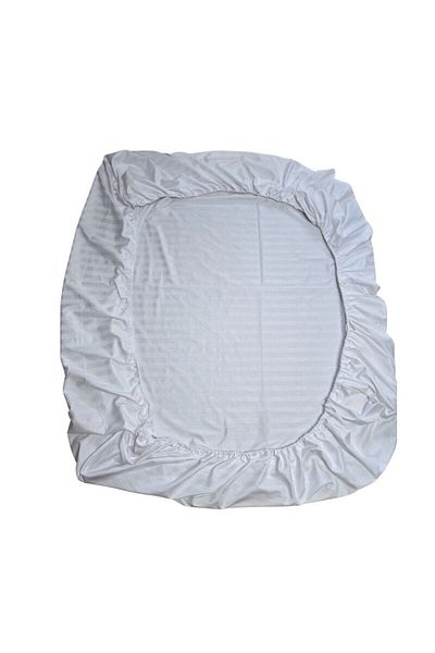 ARIALE Royal Damask Elastic Bed Sheet, Damask, 120 X 200 Cm, White