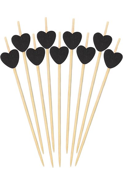 alenked Bamboo Black Spade Toothpick 12 cm 50 Pieces [New]