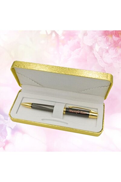 HediyesiBizden Kişiye Özel Isim Yazılı Gold Kutu Metal Tükenmez Kalem Seti