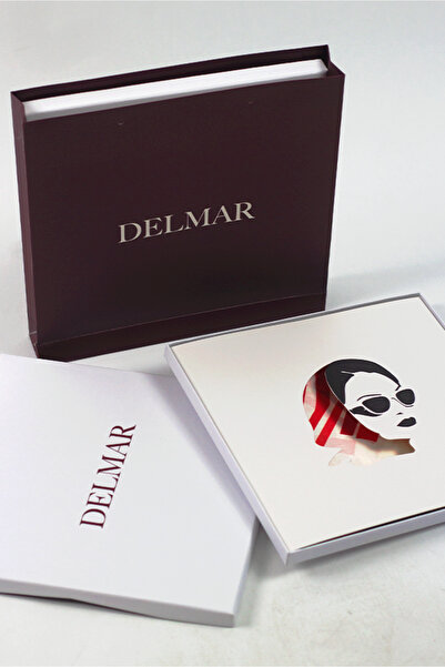 DELMARVOGUE Red Striped 100% Silk Scarf |   Colorful Lightning