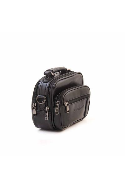 KEMAL TANCA Men's Genuine Leather Black Handbag