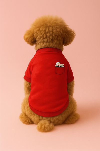 MPZ Pets Cat & Dog Outfit - Red Sweatshirt and Pocket