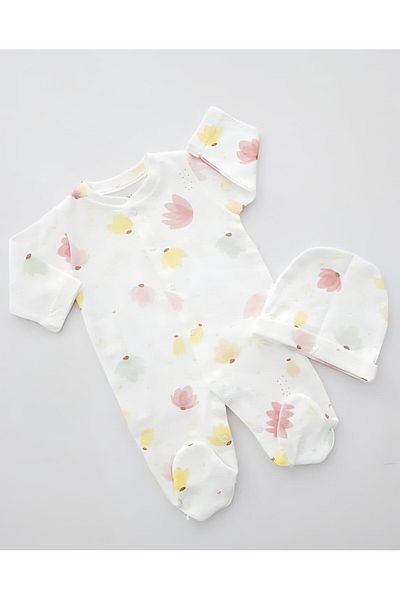 Bebitof Soft Fabric Colorful Leaf Pattern Baby Romper