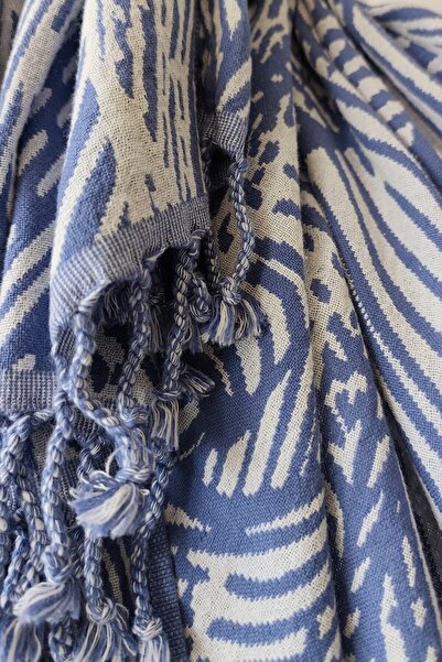 Sevim Синій мусліновий пештет - м'який і добре поглинає вологу 100% бавовна - 90х170 см