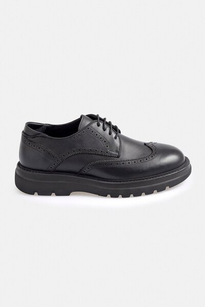 Back And Bond 100% Leather Thermo Sole Black Men's Daily Casual Shoes