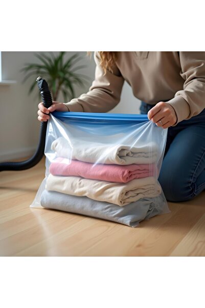 ÜLBAG Büyük Boy ( 80cm X 100cm X 50cm ) Küp Vakumlu Hurç & Vakumlu Poşet &(YORGAN&BATTANİYE&YASTIK&ELBİSE)