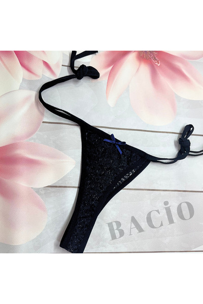 Bacio iç giyim Tanga sexy din 3 piese pentru femei, cu dantelă laterală