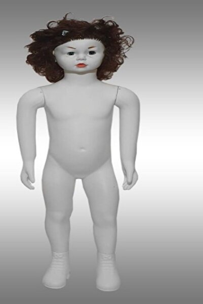 RafBurada 4-10 Yaş Çocuk Manken - Saçlı Prova, Teşhir, Vitrin Mankeni Sarı Saçlı