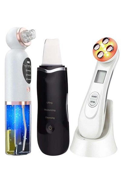 Prime by Javaudan 3-in-1 Skin Care Set – Blackhead Vacuum, Ultrasonic Face Cleaner, and RF Skin Tightening Device