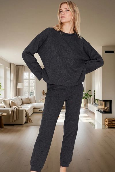 PayBuy Women's Winter Waffle Fabric Pajamas Set Regular Fit Cotton 2-Piece Set Comfortable Cut
