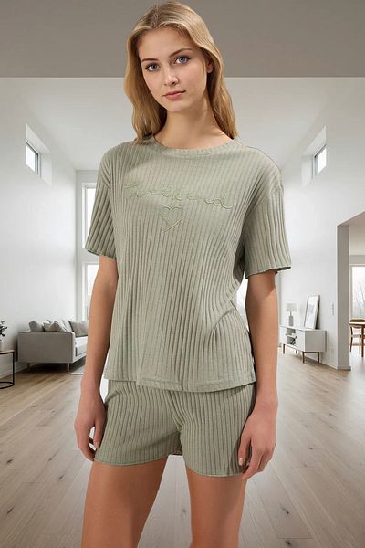 PayBuy Women's Knitted Pajama Set Regular Fit Short Sleeve Tube Leg Premium Quality Stylish Appearance