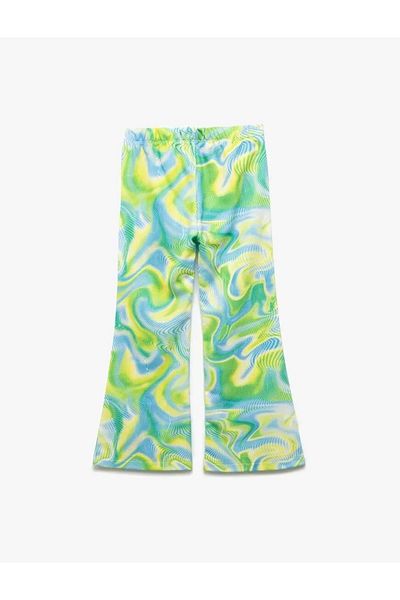 Koton Pantaloni spaniole cu model pentru fetiță cu talie elastică 5skg40076ak verde