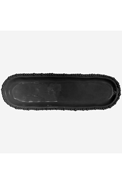 Baci Milano Joke Siyah Melamin Servis Tabağım 44,5X13,5 Cm