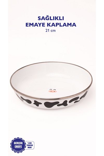 EMAYlab Mötilda Enamel Bowl Plate - Bowl Bowl - Salad Bowl - Presentation Bowl 21cm