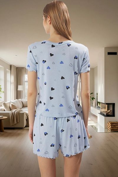 PayBuy Women's Heart Pajama Set Short Sleeve Regular Fit Summer Comfortable Carefully Selected