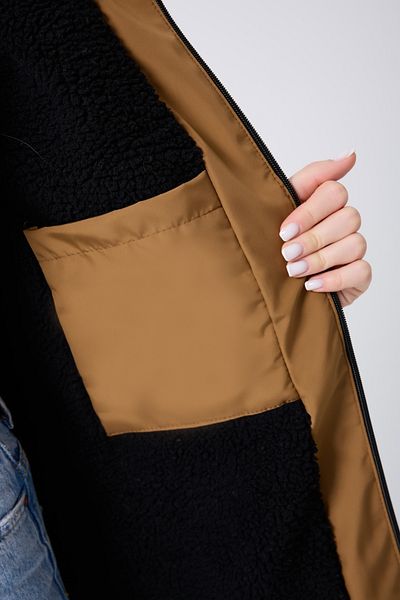 Montland Women's Tan Sheepskin Waterproof and Windproof Hooded Winter Coat & Coat & Parka