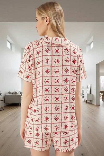 PayBuy Women's Comfortable Viscose Pajamas Set Color Shally Woven Summer Elegant Design