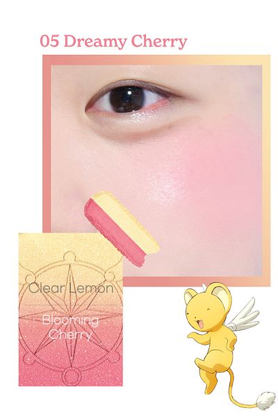 PERIPERA Two-Tone Powder Blush Offering a Sparkling Look Pure Blushed Custom Cheek 005 Dreamy Cherry