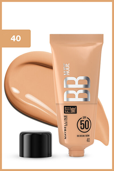 Maybelline New York Fit Me Nude Cilt Bakımı Etkili Nemlendirici SPF50 BB Krem - Sıcak Orta Ton