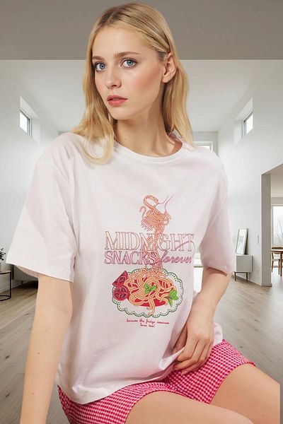 PayBuy Women's Casual Knitted t Shirt and Checkered Shorts Pajamas Set Comfortable Cut Special Design for Summer