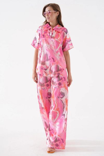 signora rosso Satin Patterned Suit