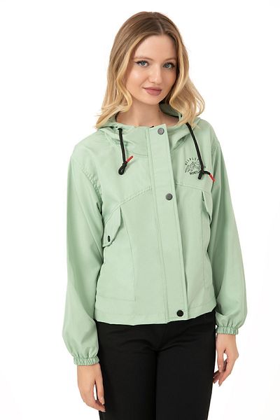 Montstop Water Green Waterproof and Wind Resistant Hooded Women's Raincoat - Seasonal with Pockets