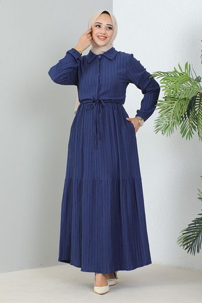 MSK Fashion Φόρεμα με γιακά πουκάμισο Lara με μισό κουμπί